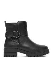 Clara Barson Botki CEO-JD241218-12 Czarny. Czarne botki Clara Barson, bez wzorów, z materiału, bez obcasa, na płaskiej podeszwie, bez zapięcia. Za 159.99 zł.