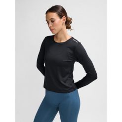 Koszulka damska Hummel Mt Aura Mesh. Czarne bluzki Hummel, bez wzorów, z meshu, sportowe, bez kołnierzyka, bez ramiączek. Za 196.50 zł.