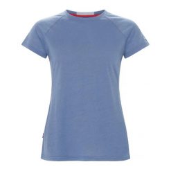 Damska koszulka z merynosów Elevenate Primo. Niebieskie koszulki sportowe ELEVENATE, bez wzorów, bez ramiączek. Za 319.00 zł.