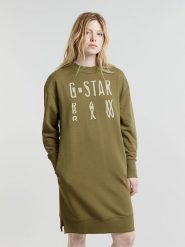 G-Star Sukienka dresowa w kolorze khaki rozmiar: L. Brązowe sukienki G-Star, l, bez wzorów, z dresówki, retro, bez kołnierzyka, bez ramiączek, midi. Za 211.31 zł.