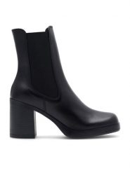 Gino Rossi Botki CELANO-22740NB Czarny. Czarne botki Gino Rossi, bez wzorów, z materiału, bez obcasa, na słupku, bez zapięcia. Za 349.99 zł.