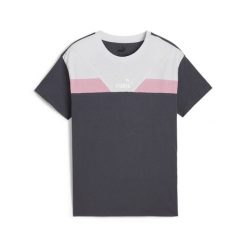 Młodzieżowa koszulka o luźnym kroju PUMA POWER PUMA Galactic Gray. Szara bluzki Puma, m, bez wzorów, eleganckie, bez kołnierzyka, bez ramiączek. Za 67.99 zł.