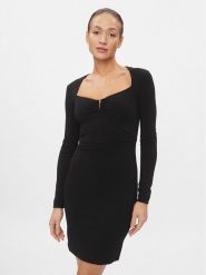 Guess Sukienka codzienna Evelina W4RK53 KC2A2 Czarny Slim Fit. Czarne sukienki Guess, na co dzień, m, z aplikacjami, z syntetyku, bez kołnierzyka, bez ramiączek, proste. Za 219.99 zł.
