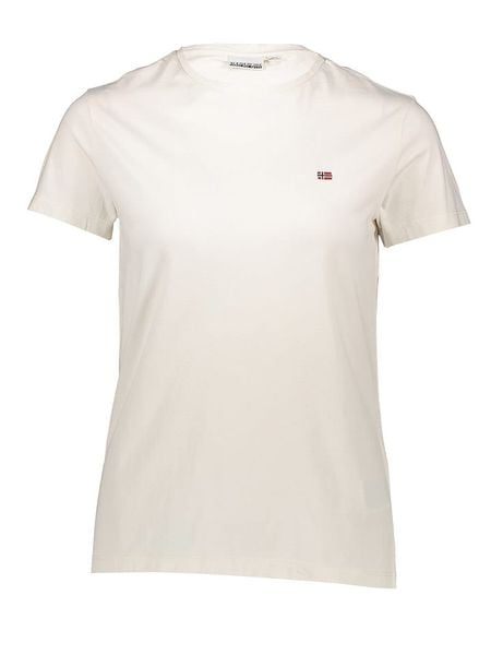 Napapijri Koszulka w kolorze białym rozmiar: XL. Białe bluzki Napapijri, xl, bez wzorów, z bawełny, bez kołnierzyka, bez ramiączek. Za 69.91 zł.