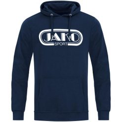 Bluza z kapturem Jako Retro. Niebieskie bluzy JAKO, xl, bez wzorów, z bawełny, z kapturem. Za 206.45 zł.
