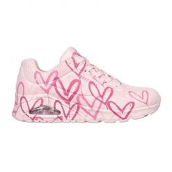 Buty do chodzenia damskie Skechers Spread The Love. Czerwone obuwie sportowe Skechers, z materiału, bez zapięcia, trekkingowe. Za 479.99 zł.