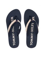 Tommy Hilfiger Japonki Crochet Summer FW0FW09417 Granatowy. Niebieskie klapki TOMMY HILFIGER, bez wzorów, z materiału, bez obcasa. Za 169.99 zł.