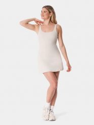 Carpatree Sukienka tenisowa "Balletcore" w kolorze beżowym rozmiar: M. Brązowe sukienki Carpatree, m, bez wzorów, sportowe, bez kołnierzyka, bez ramiączek, sportowe. Za 170.47 zł.