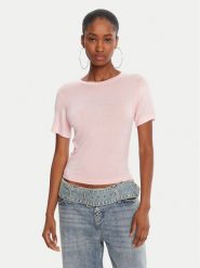 Juicy Couture T-Shirt Sheer JCWCT225301 Różowy Slim Fit. Czerwone t-shirty Juicy Couture, s, bez wzorów, z wiskozy, bez kołnierzyka, bez ramiączek. Za 179.99 zł.