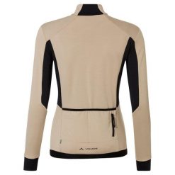 Damska bluzka z długim rękawem z połową zamka VAUDE Kuro. Brązowe koszulki sportowe Vaude, bez wzorów, bez ramiączek, rowerowe. W wyprzedaży za 292.75 zł.