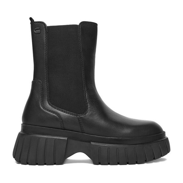 Botki G-Star Raw. Czarne botki G-Star Raw, bez wzorów, bez obcasa, na płaskiej podeszwie, bez zapięcia. Za 309.99 zł.