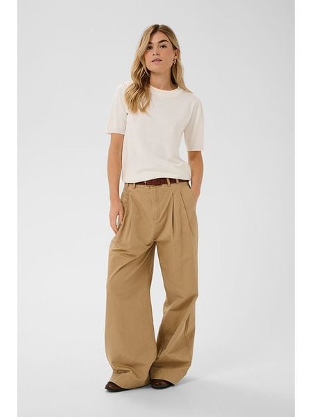 SAINT TROPEZ Sweter w kolorze kremowym rozmiar: L. Brązowe swetry Saint Tropez, l, bez wzorów, bez ramiączek. Za 110.04 zł.