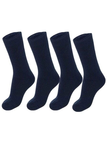 Damskie Skarpety Termiczne - 4 Pary - Ciemny Jeans. Niebieskie skarpety HEAT KEEPER, bez wzorów, z elastanu. Za 182.06 zł.