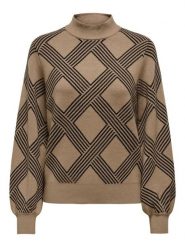 ONLY Sweter w kolorze jasnobrązowym rozmiar: XL. Brązowe swetry Only, xl, bez wzorów, ze splotem, bez ramiączek. Za 100.52 zł.
