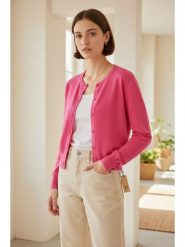 ASSUILI Kardigan w kolorze różowym rozmiar: 38. Różowe kardigany Assuili, bez wzorów. Za 100.99 zł.