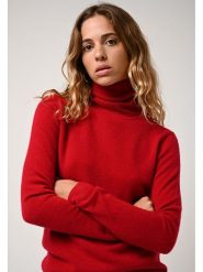 AUTHENTIC CASHMERE Kaszmirowy golf "Bise" w kolorze czerwonym rozmiar: M. Czerwone golfy AUTHENTIC CASHMERE, m, bez wzorów, z kaszmiru, bez ramiączek. Za 278.66 zł.