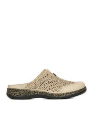 Rieker Klapki CEO-46376-60 Beżowy. Brązowe klapki Rieker, bez wzorów, ze skóry, bez obcasa. Za 329.99 zł.