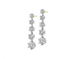 Kolczyki z żółtego i białego złota z brylantami - 0,99 ct - próba 585. Białe kolczyki Apart, z brylantem, złote. Za 11,990.00 zł.