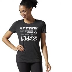 Koszulka sportowa damska Reebok Wor CS Tee. Czarne koszulki sportowe Reebok, bez wzorów, bez ramiączek. Za 213.00 zł.