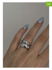 Heliophilia Pierścionki (2 szt.) z cyrkoniami rozmiar: onesize. Szare pierścionki Heliophilia, z cyrkonią, srebrne. Za 135.17 zł.