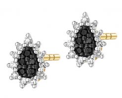 Kolczyki z żółtego złota z diamentami - 0,11 ct - próba 375. Żółte kolczyki Apart, z diamentem, złote. Za 1,649.00 zł.