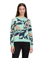 BETTY & CO Sweter w kolorze miętowo-beżowo-granatowym rozmiar: 38. Brązowe swetry Betty & Co, bez wzorów, bez ramiączek. Za 152.98 zł.