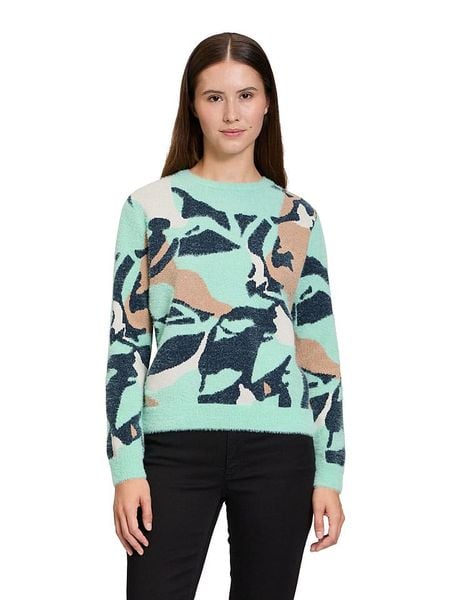 BETTY & CO Sweter w kolorze miętowo-beżowo-granatowym rozmiar: 38. Brązowe swetry Betty & Co, bez wzorów, bez ramiączek. Za 152.98 zł.