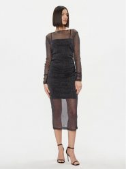 Please Sukienka koktajlowa A1WCCFQ000 Czarny Slim Fit. Czarne sukienki Please, l, bez wzorów, z syntetyku, wizytowe, bez kołnierzyka, bez ramiączek. Za 159.99 zł.