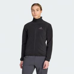 Bluza polarowa z suwakiem na całej długości Terrex Multi Essentials. Czarne bluzy Adidas, l, bez wzorów, z materiału, bez kaptura. Za 219.00 zł.