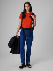 4F Spodnie trekkingowe softshell membrana 8000 damskie - granatowe S. Niebieskie spodnie narciarskie 4f, na lato, l, bez wzorów, z materiału, trekkingowe. Za 399.99 zł.