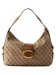 Guess Torebka w kolorze jasnobrązowo-beżowym - 36 x 26 x 11 cm rozmiar: onesize. Brązowe torby na ramię Guess, z aplikacjami, z materiału, na ramię, bez dodatków. Za 494.95 zł.