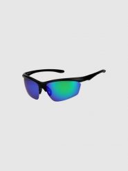 4F Okulary sportowe z multibarwną powłoką - zielone Uniwersalny. Zielone okulary przeciwsłoneczne 4f, bez wzorów, sportowe. Za 149.99 zł.