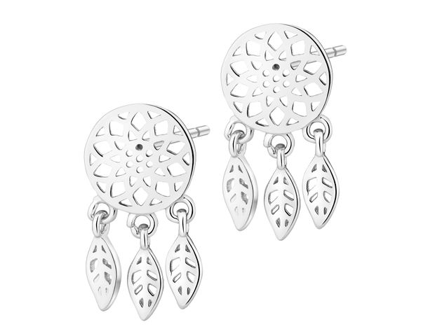 Kolczyki srebrne - łapacze snów. Białe kolczyki Apart, srebrne. Za 119.00 zł.