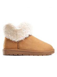 ISLAND BOOT Botki zimowe "Falisa" w kolorze jasnobrązowym rozmiar: 38. Brązowe botki Island Boot, na zimę, bez wzorów, z materiału, bez obcasa, bez zapięcia. Za 145.60 zł.