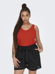 ONLY Carmakoma Top dzianinowy "Sunny" w kolorze ceglanym rozmiar: 54. Brązowe topy Only Carmakoma, bez wzorów, z dzianiny, bez kołnierzyka, bez ramiączek. Za 32.98 zł.