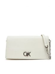 Calvin Klein Torebka Re-Lock Mini Conv LV04F3103G Biały. Białe torebki klasyczne Calvin Klein, bez wzorów, ze skóry, bez dodatków. Za 529.99 zł.