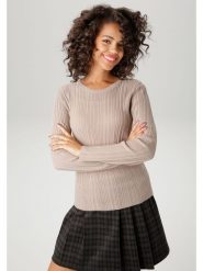 Aniston Sweter w kolorze szarobrązowym rozmiar: 38. Brązowe swetry Aniston, bez wzorów, bez ramiączek. Za 47.82 zł.