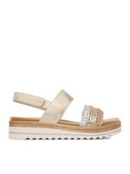 Remonte Sandały CEO-D0Q56-90 Złoty. Żółte sandały Remonte, bez wzorów, ze skóry, bez obcasa, na płaskiej podeszwie, bez zapięcia. Za 379.99 zł.