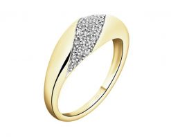 Pierścionek z żółtego złota z diamentami - 0,15 ct - próba 585. Żółte pierścionki Apart, z diamentem, złote. Za 4,190.00 zł.