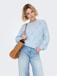 ONLY Sweter w kolorze błękitnym rozmiar: XS. Niebieskie swetry Only, xs, bez wzorów, bez ramiączek. Za 74.46 zł.