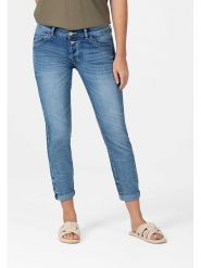Timezone Dżinsy "Nali" - Slim fit - w kolorze niebieskim rozmiar: W32. Niebieskie jeansy Timezone, z aplikacjami. Za 140.86 zł.
