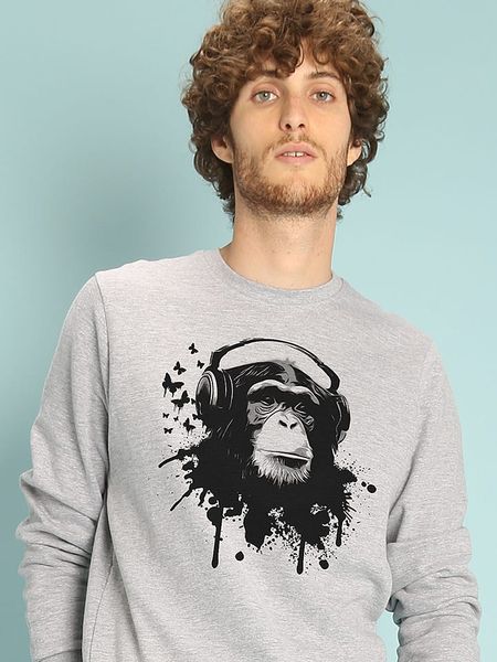 WOOOP Bluza "Creative Monkey" w kolorze szarym rozmiar: L. Szare bluzy Wooop, l, bez wzorów, bez kaptura. Za 94.95 zł.
