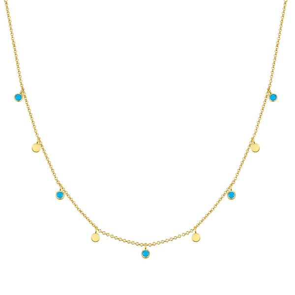 Glanzstücke München Naszyjnik srebrny srebro wysokiej próby turkusowy żółte złoto Naszyjniki 1 ct Damski. Niebieskie naszyjniki Glanzstücke München, pozłacane. Za 319.99 zł.