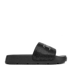 Klapki Juicy Couture. Czarne klapki Juicy Couture, bez wzorów, bez obcasa. Za 119.99 zł.