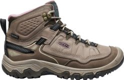 Buty trekkingowe TARGHEE IV MID WP W Keen brązowo-szare/różowe. Brązowe trekkingi Keen, z materiału, trekkingowe. Za 759.50 zł.
