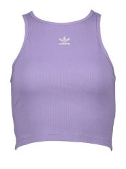 Adidas Top "Rib" w kolorze fioletowym rozmiar: L. Różowe topy Adidas, l, bez wzorów, prążkowane, bez kołnierzyka, bez ramiączek. Za 105.63 zł.