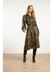 Smashed Lemon Sukienka w kolorze khaki rozmiar: 3XL. Brązowe sukienki Smashed Lemon, na co dzień, xl, bez wzorów, z tkaniny, bez kołnierzyka, bez ramiączek, midi, proste. Za 143.99 zł.