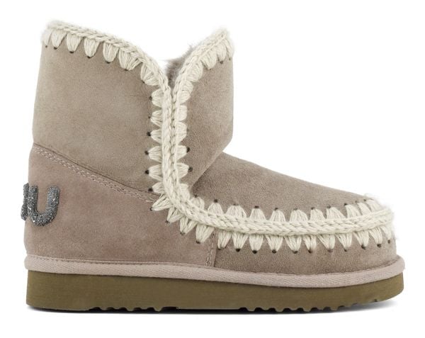 MOU ESKIMO 18 GLITTER LOGO Śniegowce damskie. Szare trapery i śniegowce Mou, z materiału. Za 799.99 zł.