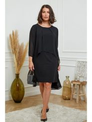 Curvy Lady Sukienka w kolorze czarnym rozmiar: 44/46. Czarne sukienki Curvy Lady, bez wzorów, klasyczne, bez kołnierzyka, bez ramiączek, mini. Za 155.95 zł.