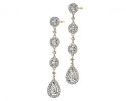 Kolczyki z żółtego złota z diamentami - 1,30 ct - próba 585. Żółte kolczyki Apart, z diamentem, złote. Za 19,990.00 zł.